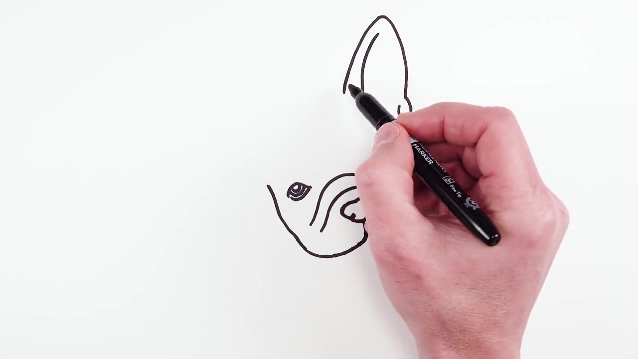 آموزش راحت نقاشی به کودکان - سگ بولداگ فرانسوی