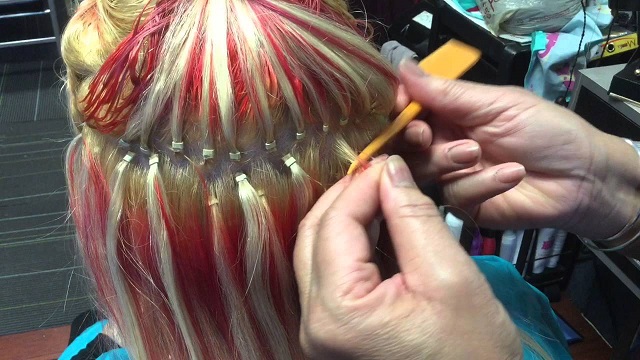 فیلم  نصب و رنگ کردن اکستنشن مو  + آموزش اکستنشن مو با رینگ