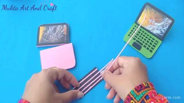 آموزش درست کردن کاردستی لب تاپ با کاغذ رنگی