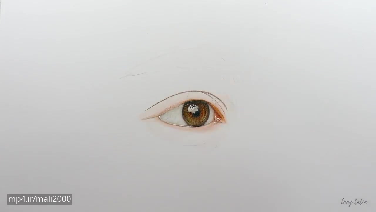 طراحی چشم زیبا با مداد رنگی