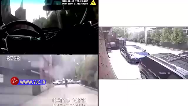 حمله به خودروی پلیس با مشعل