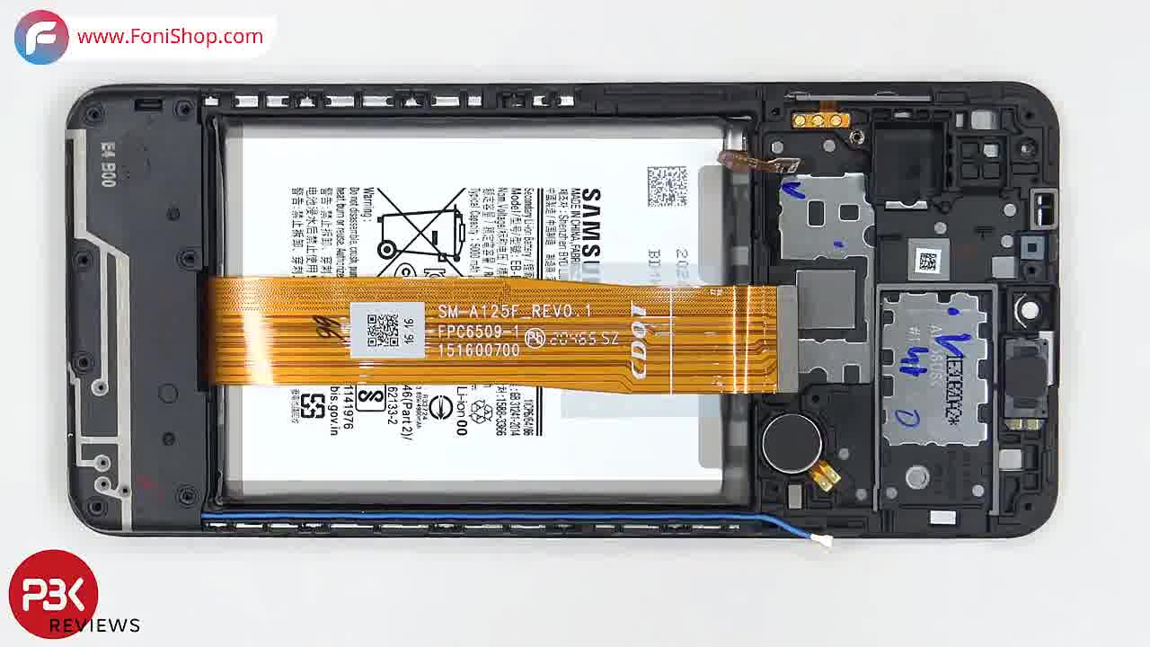 کالبد شکافی و آموزش تعویض باتری Samsung Galaxy A12 - فونی شاپ