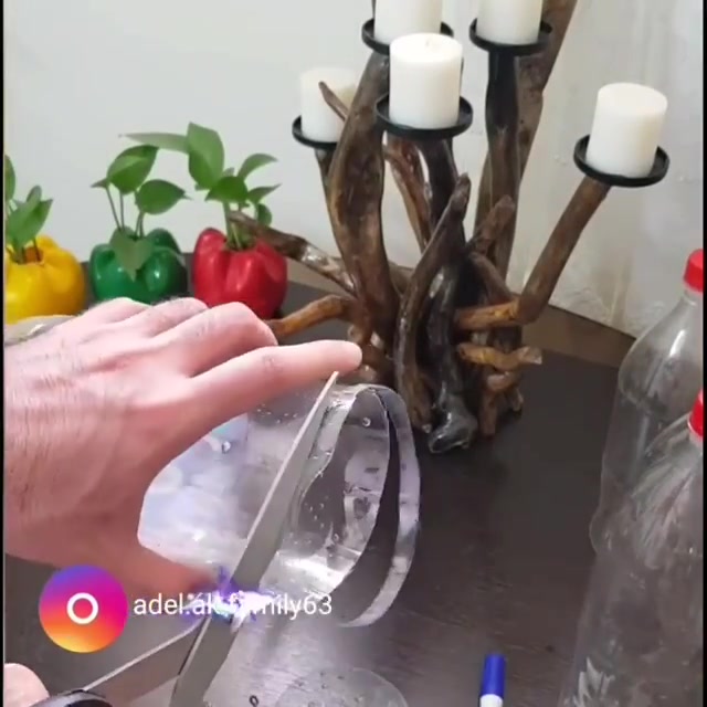 آموزش گلدان با بطری پلاستیکی و سی دی