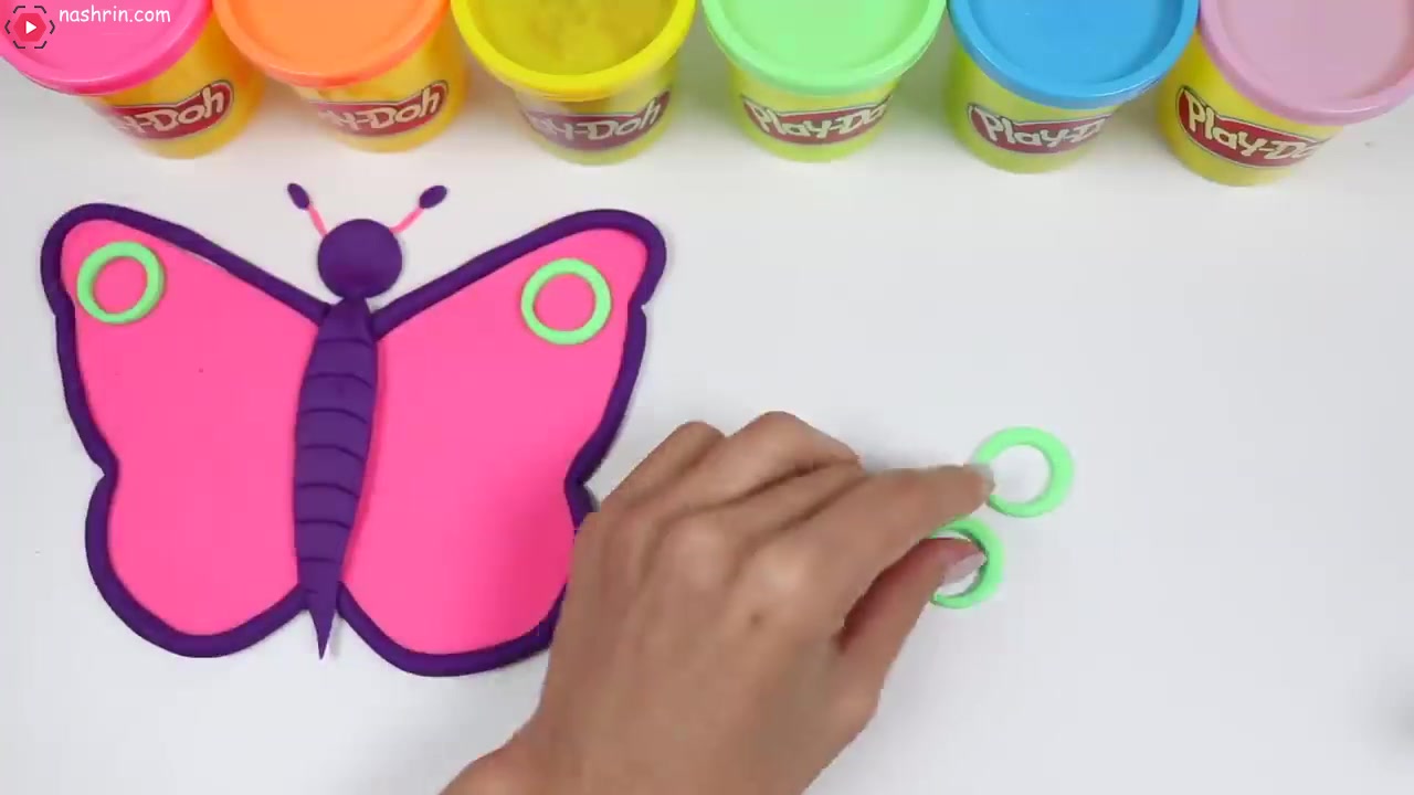 آموزش خمیر بازی ساخت پروانه برای کودکان