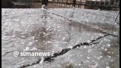بارش باران و تگرگ در تبریز و آبگرفتگی معابر