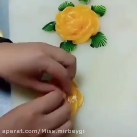 آموزش میوه آرایی گل با پرتقال