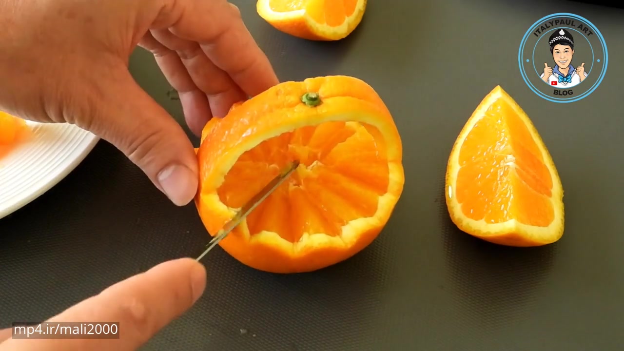 میوه آرایی - درست کردن سبد با پرتقال