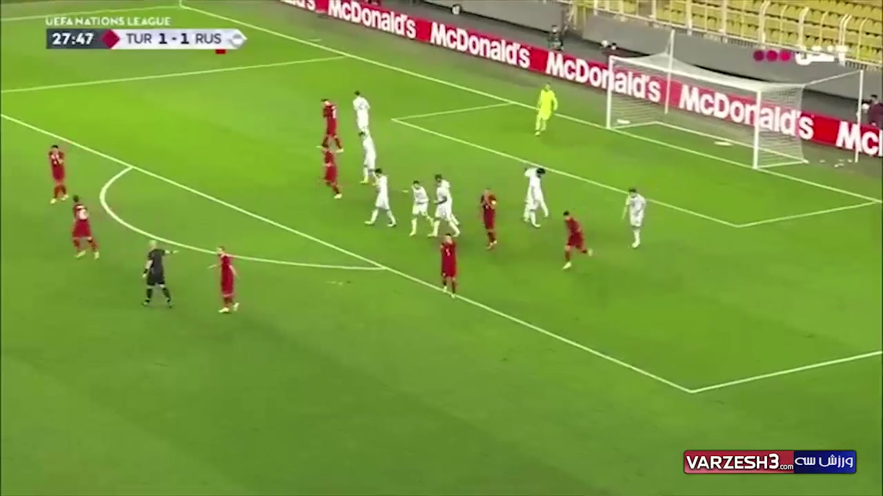 خلاصه مسابقه فوتبال ترکیه 3 - روسیه 2