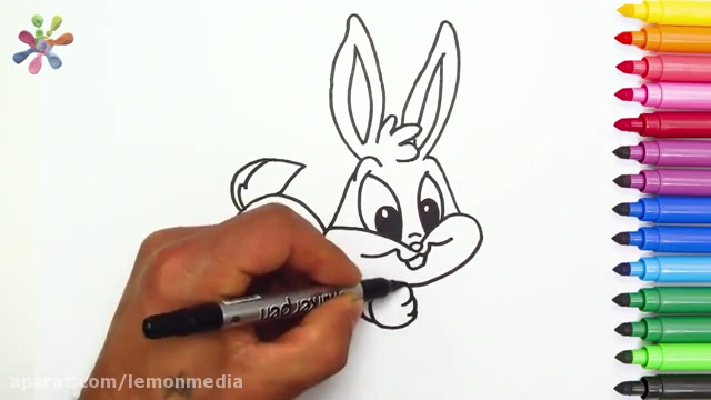 آموزش نقاشی به کودکان - نقاشی شخصیت لونی تونز