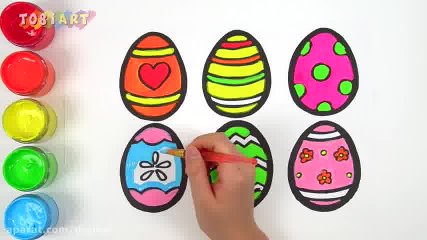 آموزش نقاشی به کودکان - تخم مرغ تزیینی سفره هفت سین