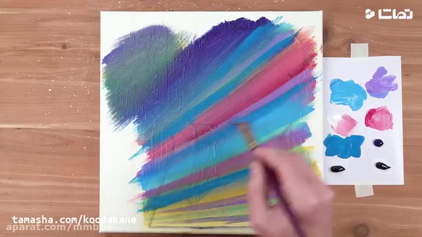 آموزش نقاشی با رنگ اکریلیک - دختر و پروانه 2