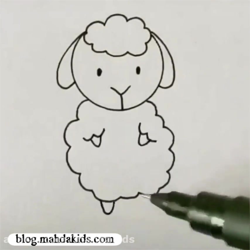 آموزش نقاشی کودکانه:نقاشی گوسفند و کاکتوس