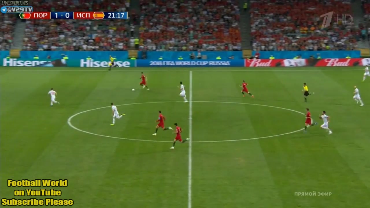 موقعیتهای مهم نیمه اول بازی پرتغال 2 - 1 اسپانیا